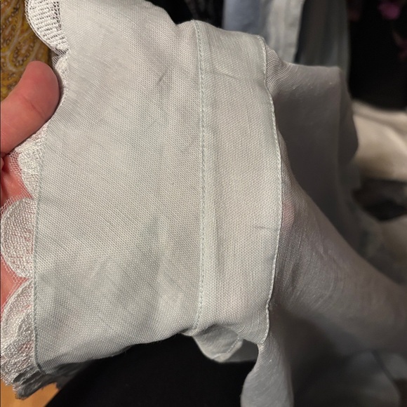 Zimmermann Sheer Long Sleeve Dress in Light Blue and White - Picture 4 of 7